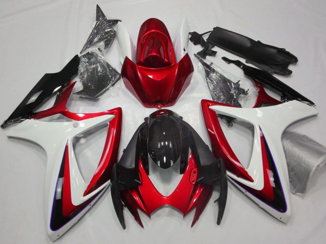 Compra Carenados Moto Suzuki GSXR 600 / GSXR 750 2006-2007 - Blanco Rojo Negro Brillante