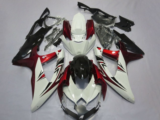 Compra Carenados Moto Suzuki GSXR 600 / GSXR 750 2008-2010 - Blanco Rojo Negro Brillante