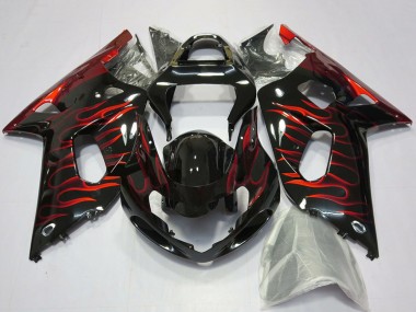 Compra Carenados Moto Suzuki GSXR 600 / GSXR 750 2001-2003 - Negro Brillante Rojo Llama