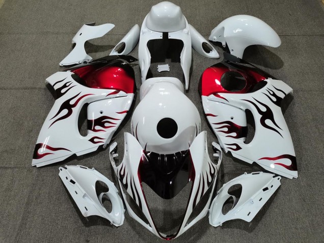 Compra Carenados Moto Suzuki GSXR 1300 2008-2020 - Blanco Brillante Rojo Llama
