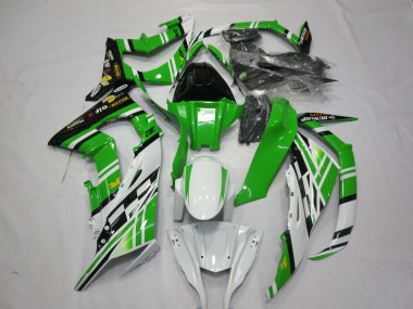 Compra Carenados Moto Kawasaki ZX10R 2011-2015 - Blanco Verde Amarillo Negro Maxxis Dunlop