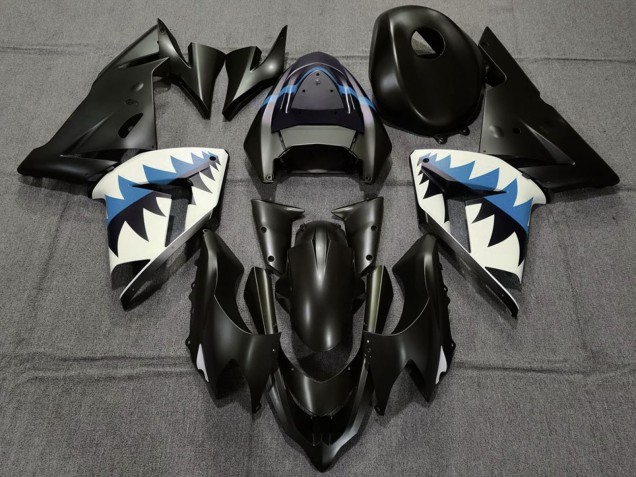 Compra Carenados Moto Kawasaki ZX10R 2004-2005 - Negro Mate Azul Claro Tiburón