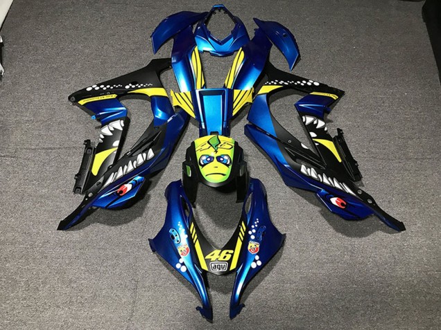 Compra Carenados Moto Kawasaki ZX10R 2016-2020 - Azul Metalizado Amarillo Tiburón 46