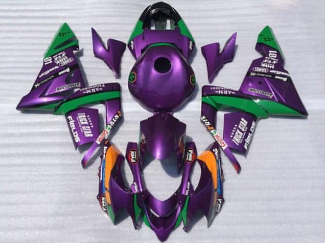 Compra Carenados Moto Kawasaki ZX10R 2004-2005 - Púrpura Verde Trick Star