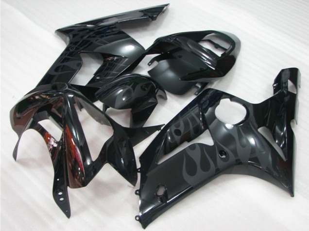 Compra Carenados Moto Kawasaki ZX6R 2003-2004 - Negro Brillante Gris Llama