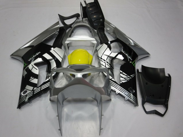 Compra Carenados Moto Kawasaki ZX6R 2003-2004 - Plata Amarillo Negro Brillante
