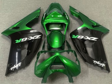 Compra Carenados Moto Kawasaki ZX6R 2003-2004 - Verde Negro Brillante
