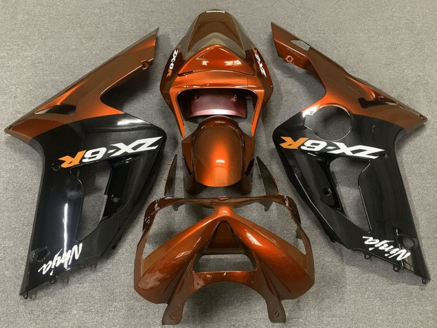 Compra Carenados Moto Kawasaki ZX6R 2003-2004 - Naranja Negro Brillante