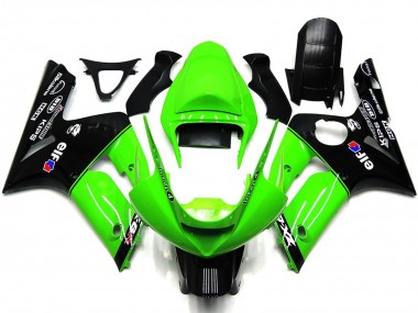 Compra Carenados Moto Kawasaki ZX6R 2003-2004 - Verde Negro Brillante Elf Silkolene