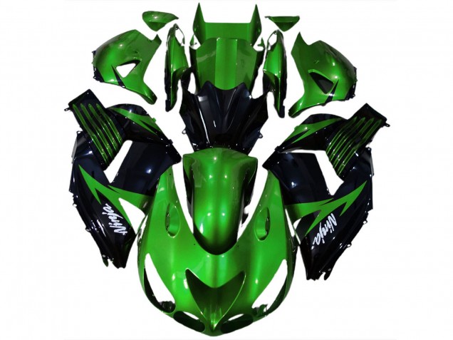 Compra Carenado Moto Kawasaki ZX14R 2006-2011 - Verde Negro Brillante Blanco Ninja