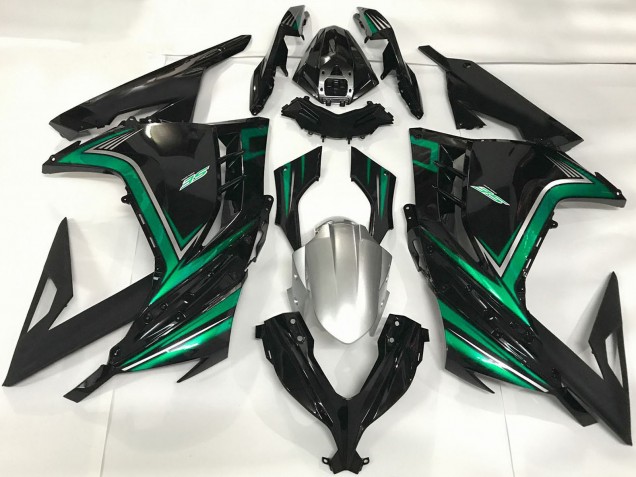 Compra Carenados Moto Kawasaki Ninja 300 2013-2024 - Negro Brillante Verde Esmeralda