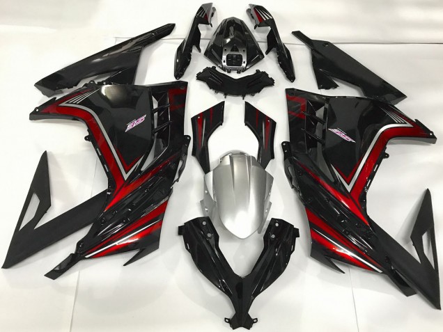 Compra Carenados Moto Kawasaki Ninja 300 2013-2024 - Negro Brillante Rojo