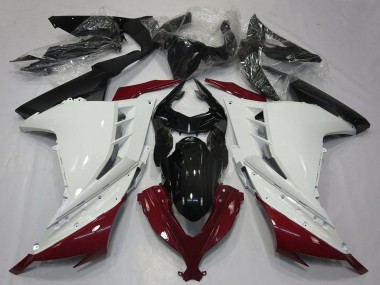 Compra Carenados Moto Kawasaki Ninja 300 2013-2024 - Blanco Rojo Granate Negro