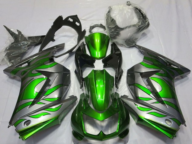 Compra Carenados Moto Kawasaki Ninja 250 2008-2012 - Plata Verde Llama