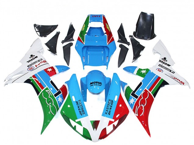 Compra Carenados Moto Yamaha R1 2002-2003 - Blanco Azul Rojo Verde Motul Michelin Dunlop