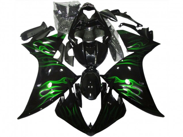 Compra Carenados Moto Yamaha R1 2009-2011 - Negro Brillante Verde Llama