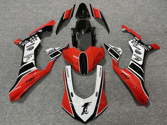 Compra Carenados Moto Yamaha R1 2015-2019 - Blanco Rojo Negro Brillante Motul YSP