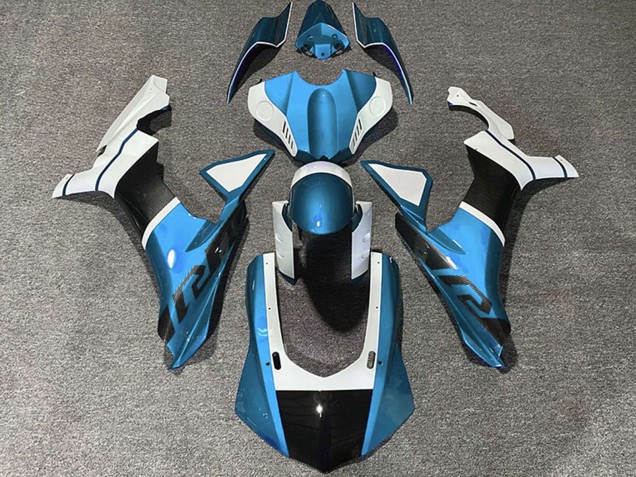Compra Carenados Moto Yamaha R1 2015-2019 - Azul Claro Blanco FibraCarbono Accents