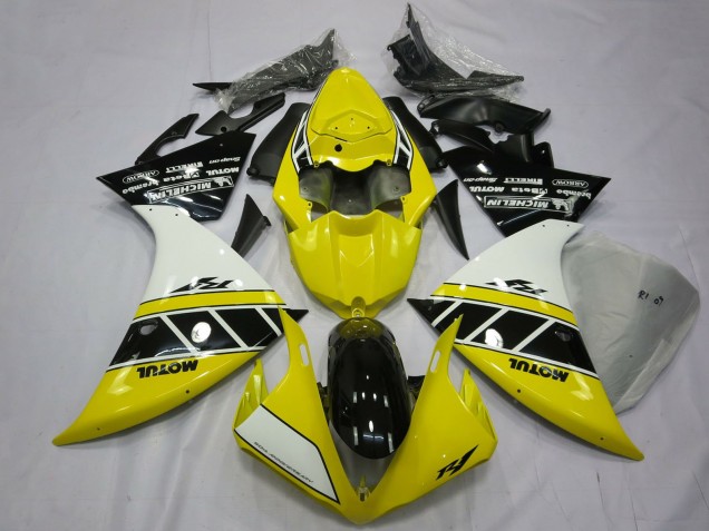 Compra Carenados Moto Yamaha R1 2012-2014 - Blanco Amarillo Negro Brillante
