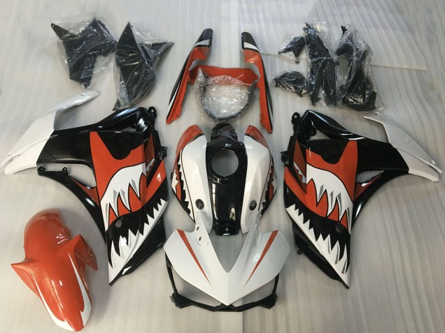 Compra Carenados Moto Yamaha R3 2015-2018 - Blanco Naranja Negro Brillante Tiburón