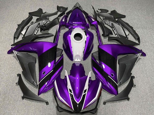 Compra Carenados Moto Yamaha R3 2015-2018 - Púrpura Blanco Negro Brillante