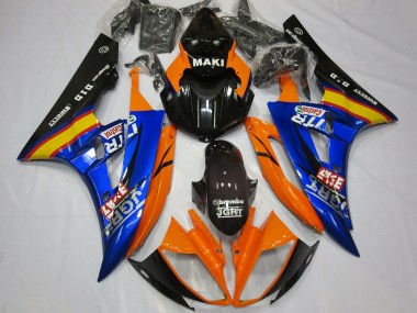 Compra Carenados Moto Yamaha R6 2006-2007 - Naranja Azul Negro Brillante Castrol