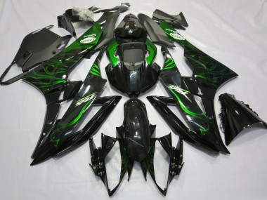 Compra Carenados Moto Yamaha R6 2006-2007 - Negro Brillante Verde Llama