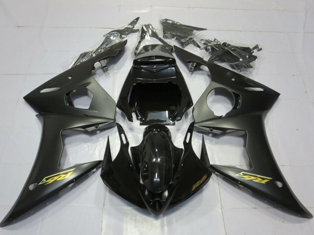 Compra Carenados Moto Yamaha R6 2003-2004 - Negro Brillante Negro Mate Oro Calcomanías