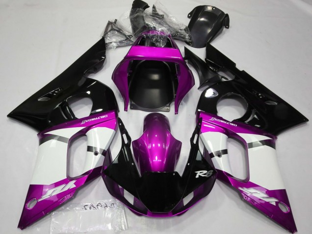 Compra Carenados Moto Yamaha R6 1998-2002 - Púrpura Blanco Negro Brillante