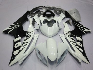 Compra Carenados Moto Yamaha R6 2008-2016 - Blanco Negro Brillante Llama
