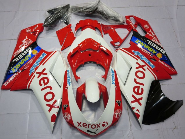 Compra Carenados Moto Ducati 848 1098 1198 2007-2014 - Blanco Rojo Azul Negro Brillante Valsir Xerox