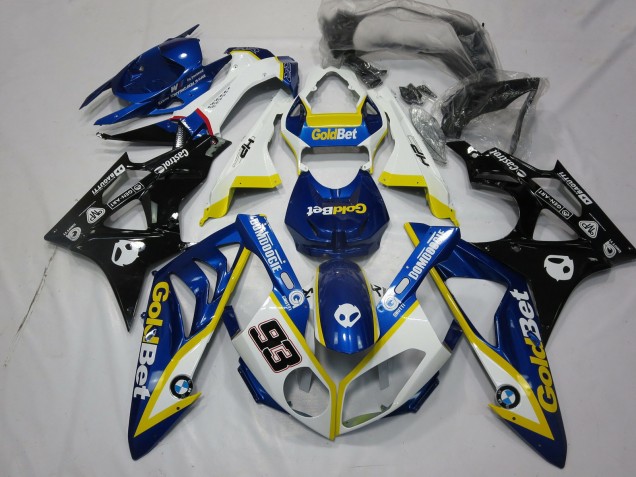 Compra Carenados Moto BMW S1000RR 2009-2014 - Blanco Amarillo Azul Negro Brillante OroBet 93