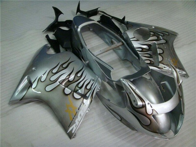 Compra Carenado Moto Honda CBR1100XX Blackbird 1996-2007 - Plata Negro Llama
