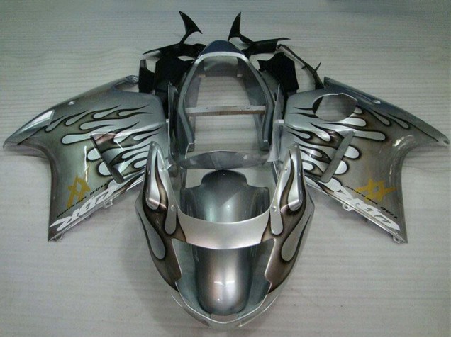 Compra Carenado Moto Honda CBR1100XX Blackbird 1996-2007 - Plata Negro Llama