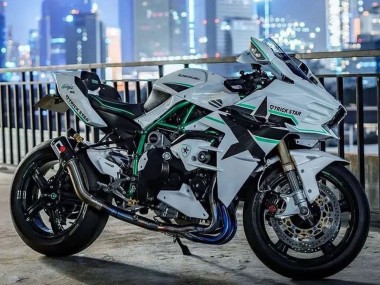 Compra Carenados Moto Kawasaki Ninja H2 2015-2022 - Blanco Verde Línea