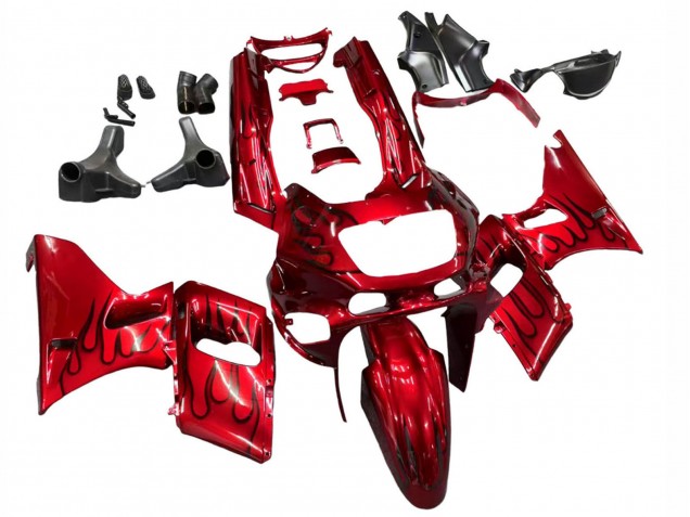 Compra Carenados Moto Kawasaki ZZR600 1998-2003 - Rojo Negro Llama
