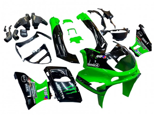 Compra Carenados Moto Kawasaki ZZR400 1993-2007 - Verde Negro Brillante Verde Monstruo Elf Touch4 Bridgestone