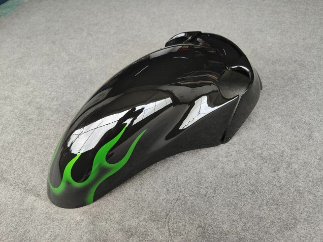 Compra Carenados Moto Kawasaki ZZR1100 1993-2003 - Negro Brillante Verde Llama