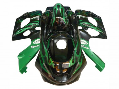 Compra Carenados Moto Yamaha YZF600R Thundercat 1996-2007 - Negro Verde Oscuro Llama