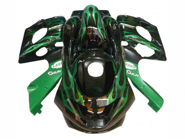 Compra Carenados Moto Yamaha YZF600R Thundercat 1996-2007 - Negro Verde Oscuro Llama