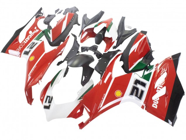 Compra Carenados Moto Ducati Panigale V2 2020-2024 - Blanco Rojo Verde Negro Mate Corse 21