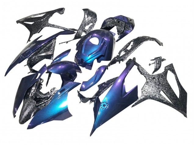 Compra Carenados Moto BMW S1000RR 2019-2022 - Gradiente Azul Púrpura Falsificado FibraCarbono