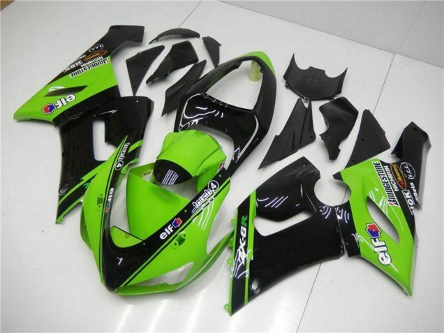Compra Carenados Moto Kawasaki ZX6R 2005-2006 - Verde Negro Brillante Elf
