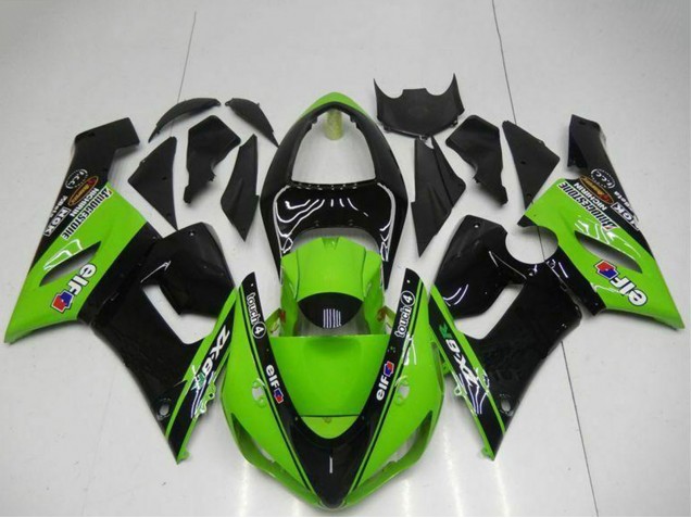 Compra Carenados Moto Kawasaki ZX6R 2005-2006 - Verde Negro Brillante Elf