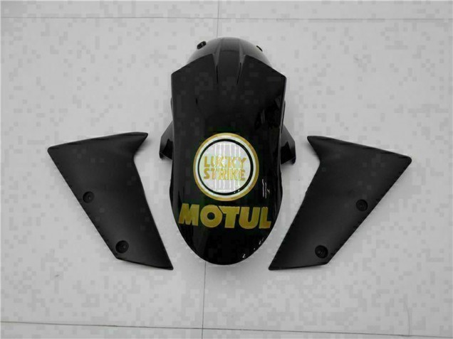 Compra Carenados Moto Kawasaki ZX6R 2005-2006 - Negro Brillante Blanco Oro Lucky Strike