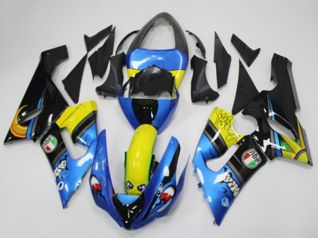 Compra Carenados Moto Kawasaki ZX6R 2005-2006 - Azul Amarillo Negro Tiburón