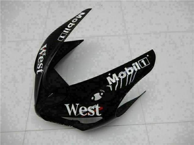 Compra Carenados Moto Kawasaki ZX6R 2005-2006 - Negro Brillante Blanco West