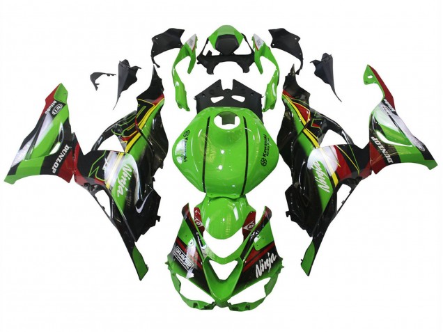 Compra Carenados Moto Kawasaki ZX6R 2023-2025 - Verde Negro Rojo Amarillo Dunlop
