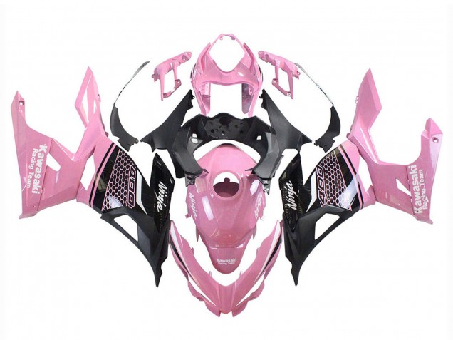 Compra Carenados Moto Kawasaki Ninja 400 2018-2024 - Rosa Negro Mate Honeycomb