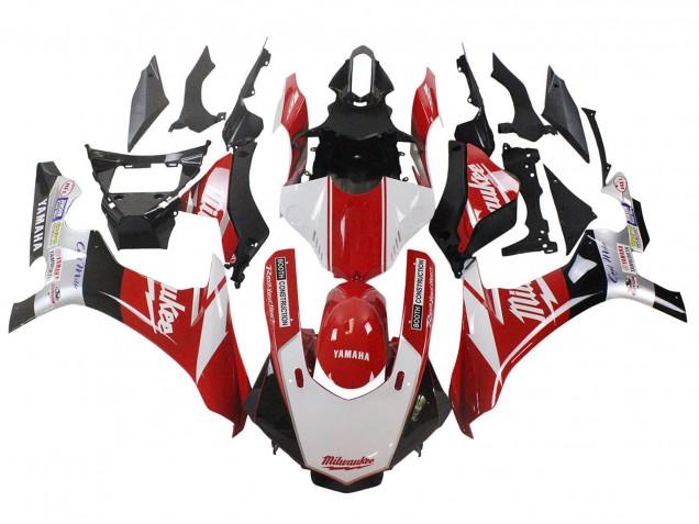 Compra Carenados Moto Yamaha YZF 1000 R1 2020-2025 - Blanco Rojo Negro Milwaukee